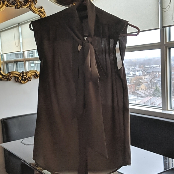 French Connection Moss Green Blouse with front tie - Picture 1 of 4